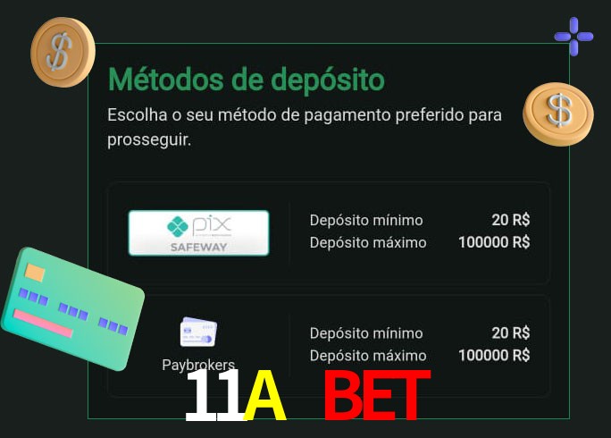 O cassino 11A Bet oferece uma grande variedade de métodos de pagamento